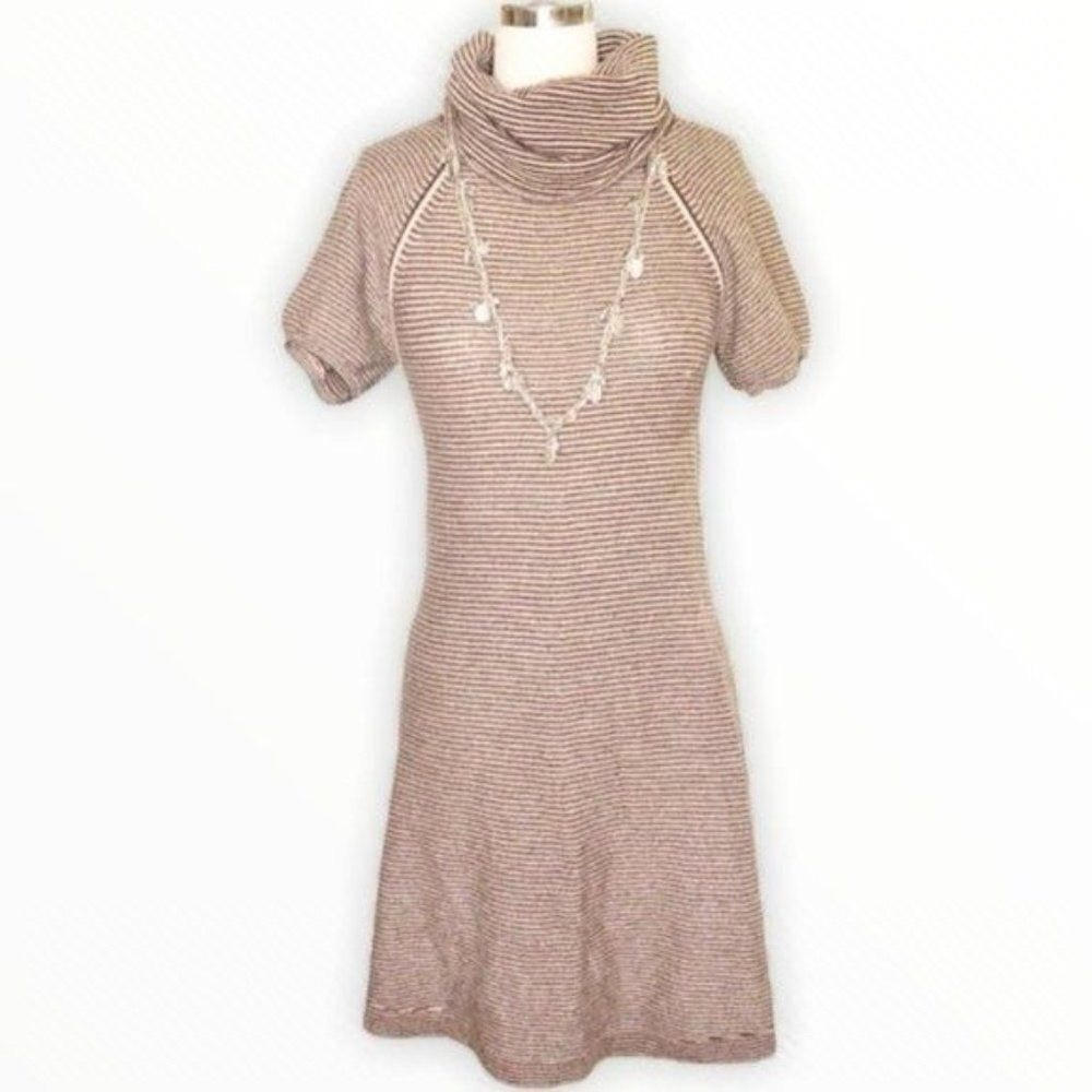 BCBGMaxAzria Brown Cashmere Cowl Neck Sweater Dress XS